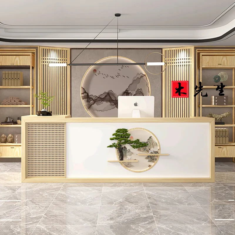 Solid Wood Reception Desk New  - Spa And Wellness Hotel 评论和价格