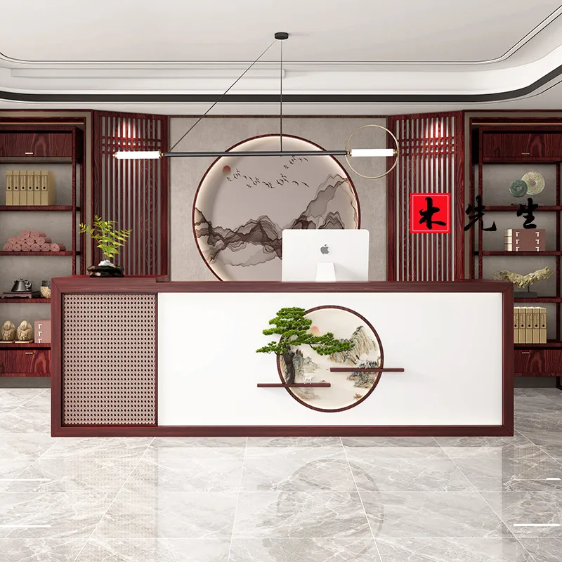 Solid Wood Reception Desk New  - Spa And Wellness Hotel 评论和价格