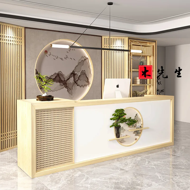 Solid Wood Reception Desk New  - Spa And Wellness Hotel 评论和价格